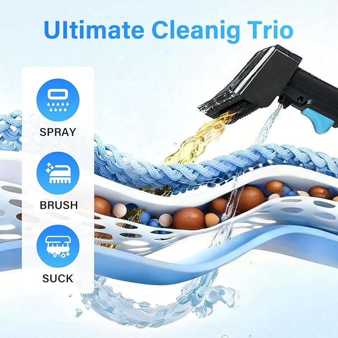 Upholstery Cleaner Machine & Carpet Cleaner | Portable Spot Cleaner with Strong Suction and Scrubbing Brush for Pet Stains, Spills on Couches, Rugs, Mattresses, Car Interiors