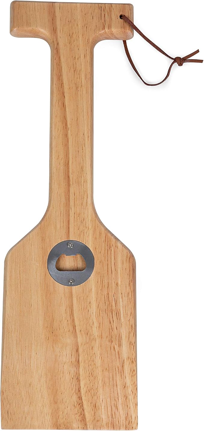 PICNIC TIME NCAA Unisex-Adult NCAA Hardwood BBQ Grill Scraper with Bottle Opener