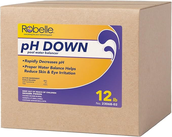Robelle 12-Pounds Premium pH Down for Pools, Concentrated Sodium Bisulfate, Made in USA
