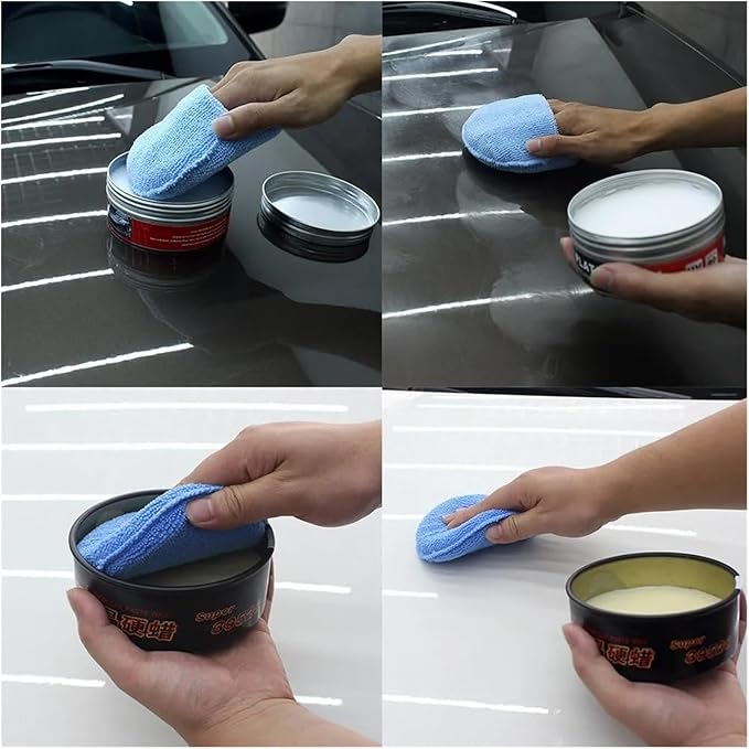 Compatible for 5Pcs Car Detailing Applicator Pads Care Foam Sponges Cleaning Tools Waxing Polish Soft Microfiber Round Pocket(Yellow)