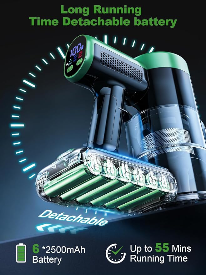 Cordless Vacuum Cleaner, 10 in 1 Vacuum Cleaners for Home, Ultra-Long Runtime Stick Vacuum with Self-Standing & LED Display, Anti-Tangle & Wall Mount Charging