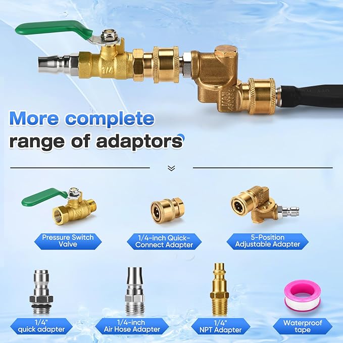 8 Nozzle Tips Double-Tube Radiator Cleaning Wand Tool Set, 34" Radiator Blower Wand, Radiator Cleaner Wand Air and Water With Complete Set of Adapters for Trucks, Trailers, Heavy Machinery and Car