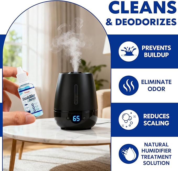 All-Purpose Humidifier Cleaner - Fits Ultrasonic/Evaporative/Warm/Cool Mist, Removes Scale/Odors, Safe for Home/Nursery
