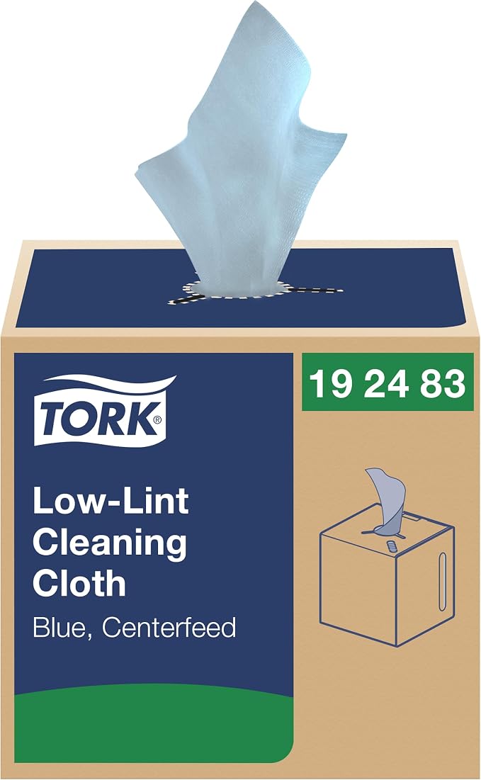 Tork Low-Lint Cleaning Cloth Blue, Centerfeed Box, 4 x 240 Cloths, 192483
