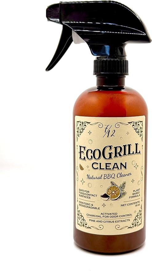 All-Natural BBQ Grill Cleaner & Degreaser | Spray, Wait & Wipe - Plant-Based Heavy Duty Griddle Cleaner, Fresh Citrus Scent, Non-Toxic Fume-Free Formula | Safe for Grill Grates, Smokers and Flat Tops
