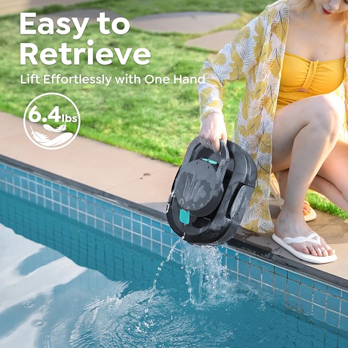 S1 Pro Cordless Robotic Pool Cleaner, 130-Min Runtime, Cleans Up to 1,292 Sq.Ft, Dual-Motor Pool Vacuum, Automatic Cleaner with Large Filter Basket, Fast Charging & Self-Parking (Soft Gray)