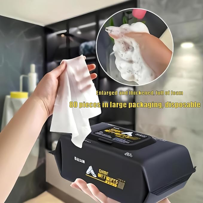 Shoe Cleaner Wipes, 4 Pack 320 Pcs Shoe Wipes,Plus 2 Packs 24 Pcs Travel Small Package Quick Sneaker Cleaner Wipes, Restore Shoe Surface's Luster,Suitable for Removing Dirt from Various Shoes