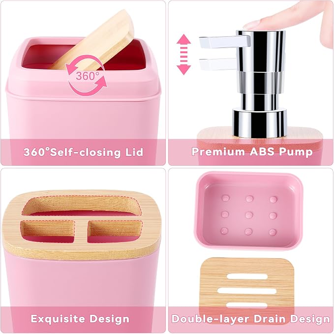 Pink Bathroom Accessories Set with Glitter Shower Curtain and Rugs,Bathroom Sets with Extra Soft and Absorbent Bath Rugs Sequin Shower Curtain Pink Bathroom Sets for Bath Decor