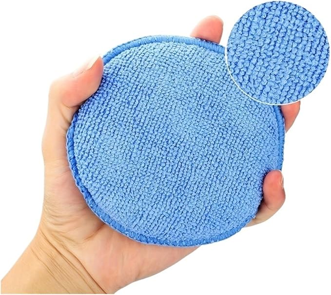1 PC Microfiber Wax Applicator Pads, Buffing & Detail Polishing Foam Pads for Car Cleaning Fine Polishing