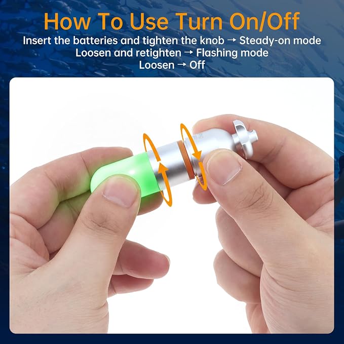 SecurityIng 2Pcs Scuba Dive Strobe Signal Light, Mini Tank Light Night Dive Marker Light, Underwater 150M LED Flashing Safety Light Beacon Diving Light with AAA Battery -Green