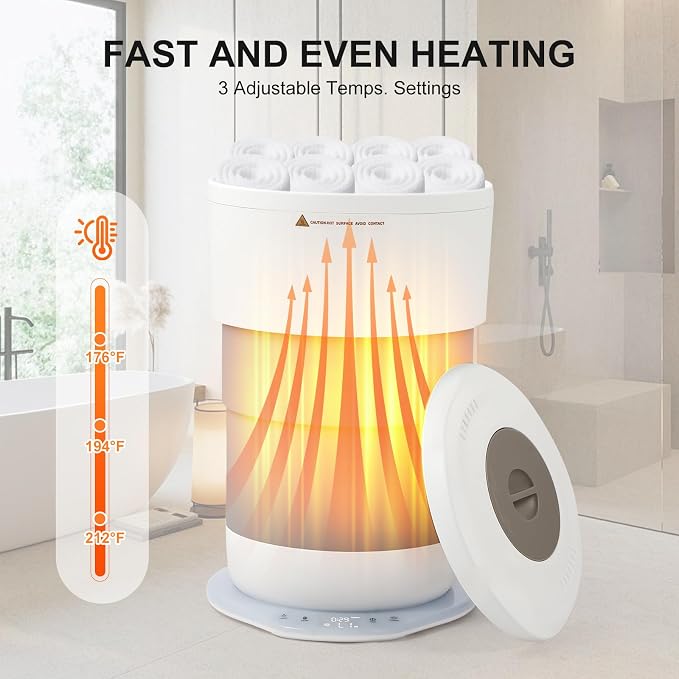 Towel Warmer for Bathroom, 21L Towels Warmer Bucket with Timer, Towel Heater,Auto Shut Off,White Elephant Gifts Fits Up to Oversized Towels, Bathrobes, Blankets, PJ's and More