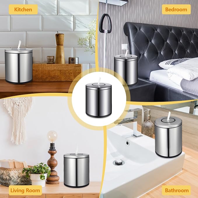 Tandefio Stainless Steel Countertop Wipe Dispenser Fits Wipes on Rolls 10 x 11.5 Inch Round Tissue Holder Refillable Tabletop Cylinder Container for Fitness Clubs Gym Schools Daycares(Sliver)