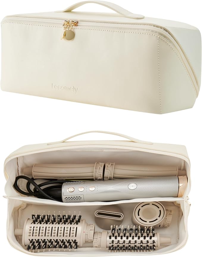 Bag Luxurious Leather Build Travel-Ready Design Fits All Accessories of Multi-Styler Brushes, nozzles, Curls Universal Fit (Only Bag)