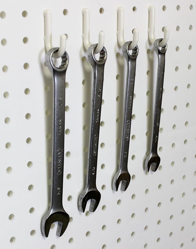 WallPeg Pegboard Panel and Accessory Kit – 3 Count Large White Peg Board Panels with 36 Self-Locking FlexLock Peg Hooks for Home, Garage, Tool Storage