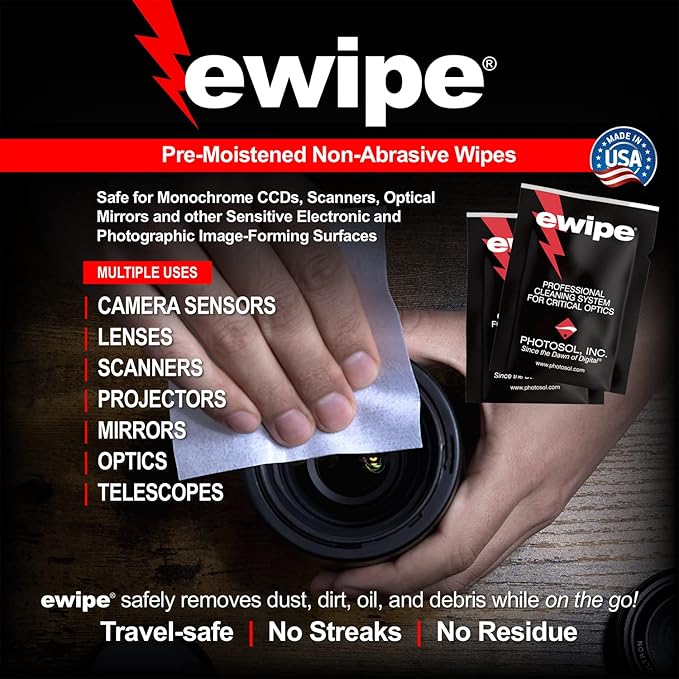 Photographic Solutions Digital Survival Kit - Type-2 (17mm) Sensor Swabs, PEC-PAD Photo Wipes, E-Wipe Packet, Eclipse Optic Cleaning Fluid - Camera Cleaning Kit with Travel Bag