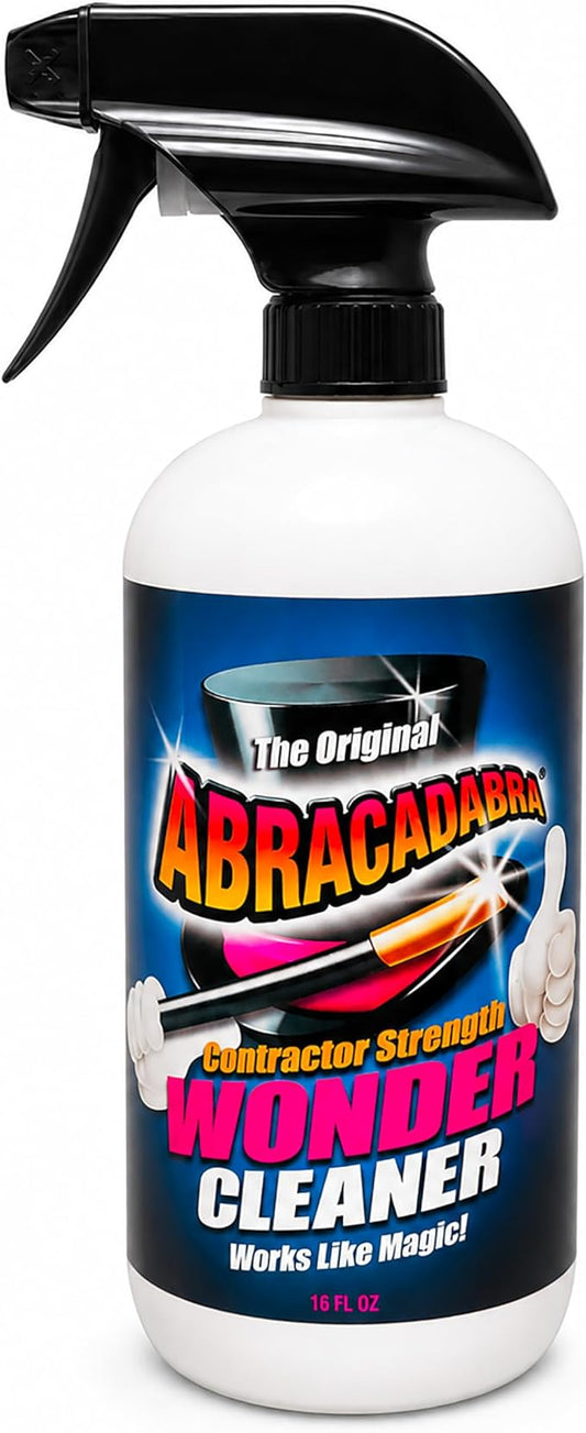 Abracadabra® Contractor Strength Wonder Cleaner - As Seen on TV - 16 fl oz - Gunk & Build up Remover - Removes Tar, Adhesives, Gum, Stickers, Sap, Oils & More on Most Surfaces - Better Stronger Faster