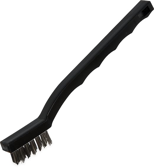 SPARTA Flo-Pac Grout Brush, Utility Brush with Crimped Stainless Steel Bristles for Cleaning, Detail Work, and Janitorial Use, 7 Inches, Black, (Pack of 12)