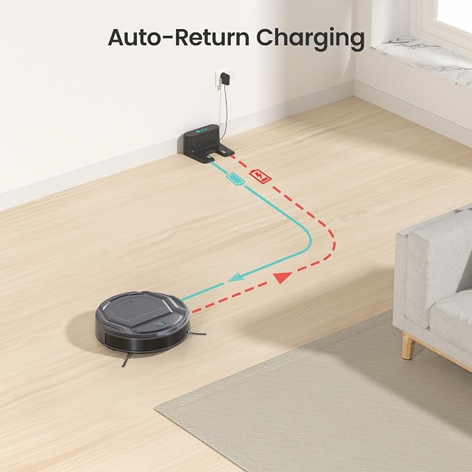 Lefant Robot Vacuums, 2200Pa Suction, 120 Min Runtime, WiFi/App/Alexa Control, Anti-Collision/Drop Sensor, Self-Charging Robotic Vacuum Cleaner, Slim