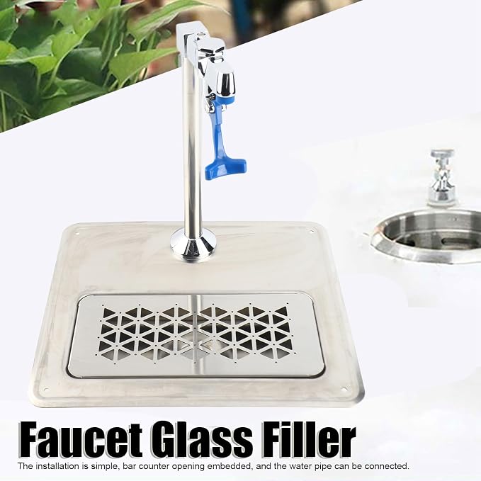Topyond Glass Cup Rinser, Push Back Cup Washer, Bottle Cleaner for Kitchen Sink, Glass Washer with Faucet Head, Cup Rinser Sink Attachment for Bar, Coffee Shop, Home Kitchen