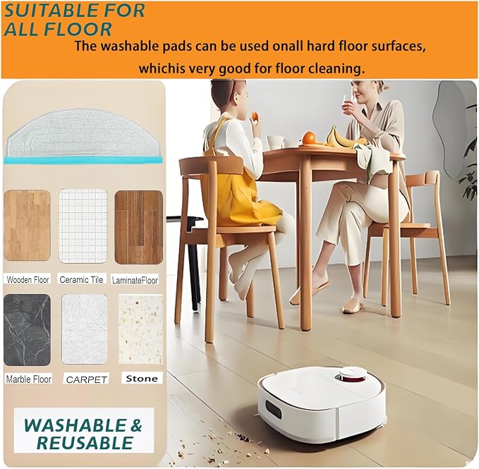 Replacement Mop Pads for Yeedi by ECOVACS Cube Robot Vacuum: 9Pack | Washable and Reusable Soft Mopping Pad, Parts, Accessories