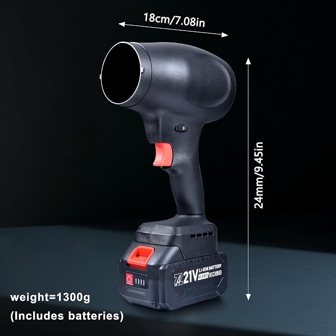 mini Cordless Dry Blower Small Leaf Blower Turbo Blades，130000RPM with 2 Batteries，for Blowing dust Leaves Keyboards mainframes car Indoor Outdoor Lightweight