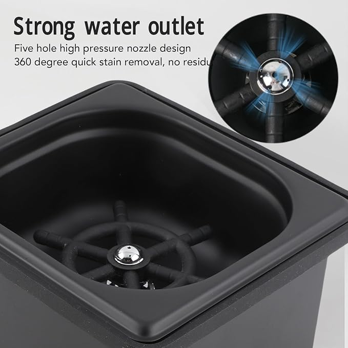 Stainless Steel Pitcher RinserFrom Opening Kitchen Sink Automatic Glass Cup Washer for Hotel Bar Coffee Milk Tea Cup Black (Small)