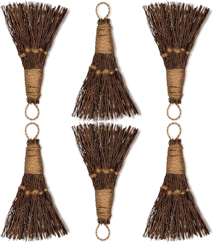 Cinnamon Broom - Cinnamon Scented 6in (6 Pack) Mini Broomsticks - Decorative Broom for Door Protection