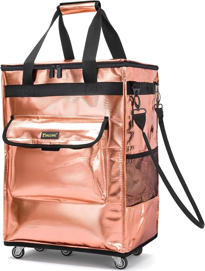 BALEINE Reusable Grocery Bags on Wheels, Rolling Tote Bag, Shopping Trolley, Large Backpack Shopping Carts for Groceries