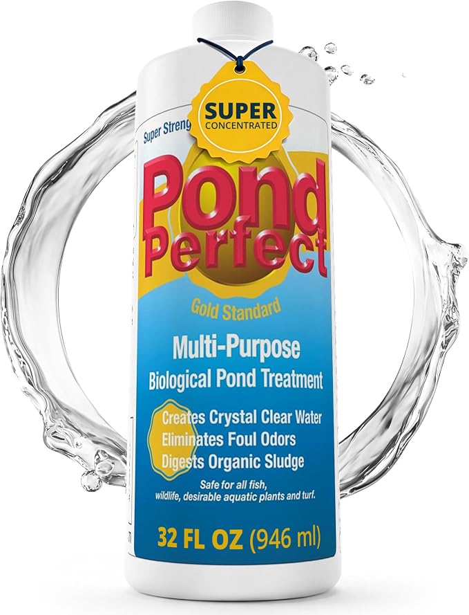 PondPerfect Pond Bacteria - Natural Treatment for Ponds – Liquid Formula for Pond Maintenance – Pond Cleaner for Outdoor Ponds - Safe for Fish & Koi – Easy Dosing – 32 oz (946 ml) for up to 25000 gal