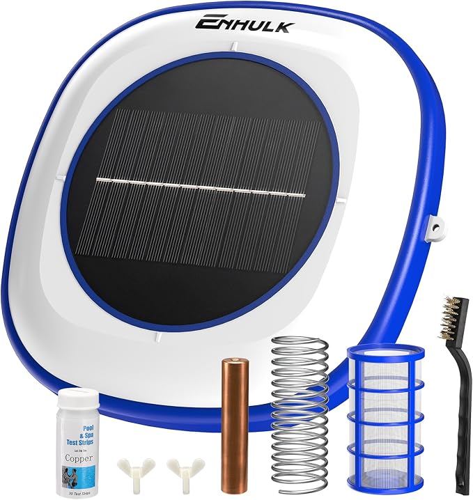 Enhulk PI25 Solar Pool Ionizer, Floating Copper Ionizer for Pool - Cleans Pools Up to 45,000 Gallons, Ideal for Above Ground, In-Ground Pools, Spas, and Hot Tubs
