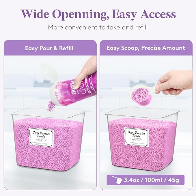 Lifewit Laundry Pods Container with Lid, Dryer Sheet Holder, Room Organization Storage for Coffee Pods Kcup Washing Powder, Scent Booster Beads, 2600 ml/0.7gal，Natural,2 Pcs