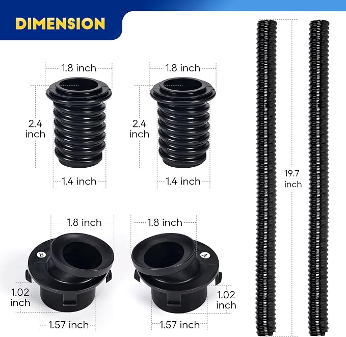 Hose Kit Converts to X3 Hoseless Hood Design Compatible with Rug Doctor Mighty Pro X3 93155, Commercial Carpet Cleaner Machine Hose Replacement Parts