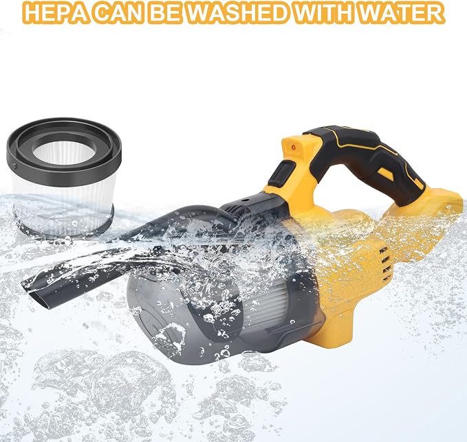 Cordless Vacuum Cleaner for Dewalt 20v Battery, Brushless Stick Vacuum with Washable HEPA Filter 55CFM Handheld Vacuum Cleaner for Home Car Hardwood Floor Carpet, Cordless Shop Vac(Tool Only)
