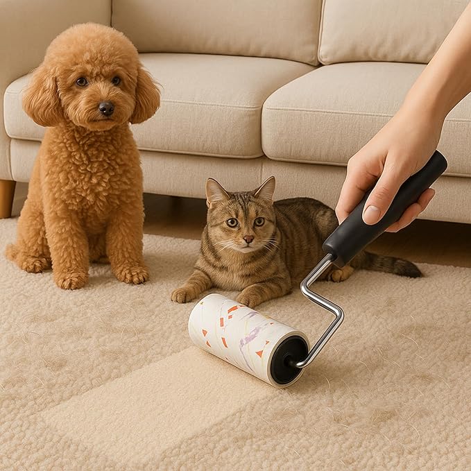 1350 Sheets Lint Rollers for Pet Hair Remover,Extra Sticky Lint Remover for Clothes, Dog Cat Hair Lint Roller,2 Reusable Handle +15 Lint Roller Refills Pack