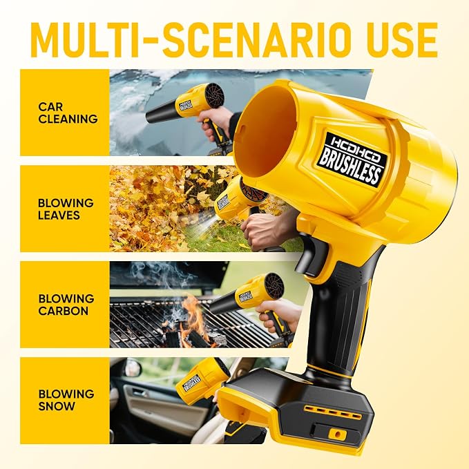 Cordless Jet Dry Blower Compatible with Dewalt 20V Battery, 750 CFM Handheld Leaf Blower, Mini Turbo Jet Fan & Power Air Duster for Car Drying, Yard Cleaning (Tool Only)