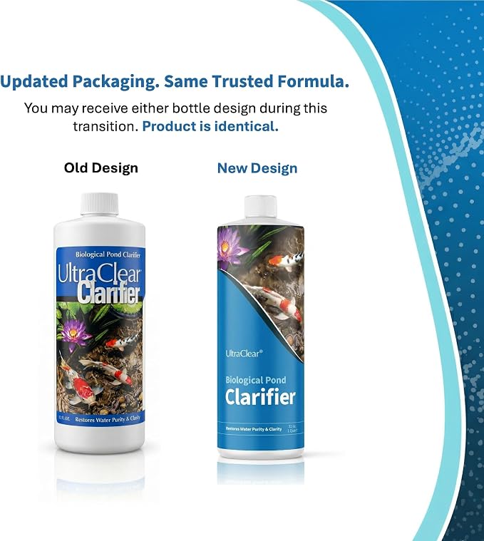 Pond Clarifier for Outdoor Ponds - Concentrated Live Beneficial Bacteria - Treats up to 80,000 Gallons - Clears Cloudy Pond Water - Safe for Fish, Plants, Pets and People