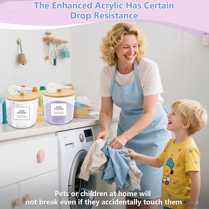Liquid Laundry Detergent Dispenser Set, Laundry Room Organization Laundry Pods Container (2*Pods Containers)