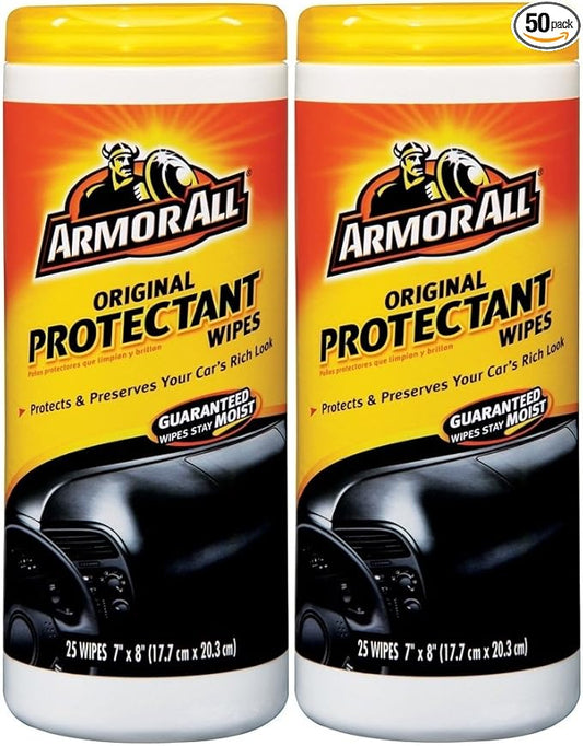 Armor All Car Wipes, Original Protectant, 25 Count, (Pack Of 2)