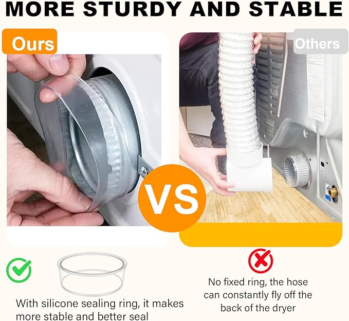 Dryer Vent Hose for Tight Space, Indoor 4in Dryer Vent Vacuum Hose Connector Attachment with Double 90 Degree Elbow, 9.84ft Aluminum Exhaust Hose