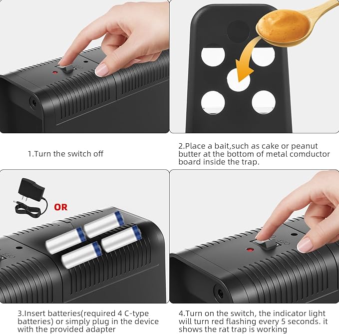Electric Mouse Trap,Plug in Mouse Trap, Continuous Use of Electric Shock to Kill Mice. Indoor Mouse Traps for House Attic Garage to Deal with Rampant Mice (1)