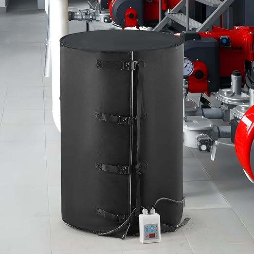 VEVOR Metal Drum Heater, 1300 Watt, Pail Heating Band for 55 Gal Barrel, 0-145℉ Adjustable Thermostat, Waterproof Oxford Fabric High Efficiency Grease Keg Heater, Tested to UL 499 Standard, FCC Listed
