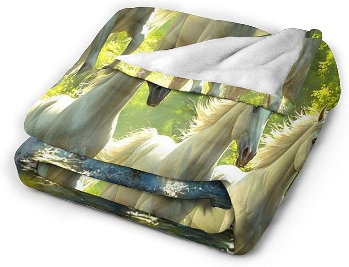 Tijuboni Horses Throw Blanket Horse Gifts for Girls Boys Women Men Kids Adults Soft Flannel Fleece Blanket for Couch Sofa Bed Home Decor 40"x50"