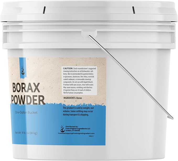 PURE ORIGINAL INGREDIENTS Borax Powder (1 Gallon) Multipurpose Cleaner & Laundry Booster, Deodorizer & Stain Remover