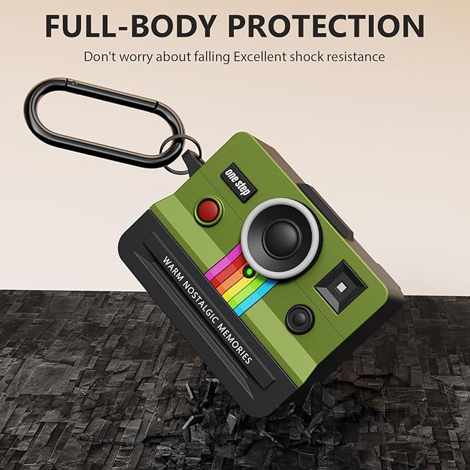 Retro Cases for Apple Airpods iPods Pro 3 Case Cover 2025 - VISOOM Designer Cute Silicone Airpods iPods Pro 3rd Generation Case Cover with Airpod Accessories, Airpod iPod Pro3 Protector Cases-Green