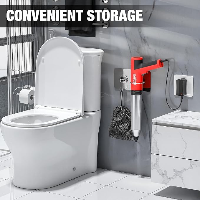 Alloyman Electric Toilet Plunger - Powerful High Pressure Toilet Unclogger, Plungers for Bathroom, Floors, Shower, Safe and Portable Toilet Unclogged Tool
