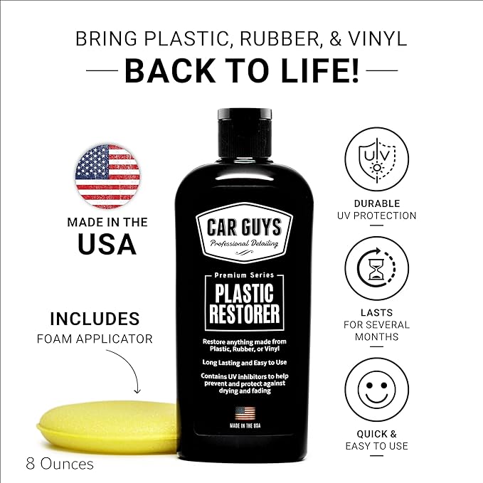 CAR GUYS Car Detailing Kit | Wheel Cleaner 18 Oz & Plastic Restorer 8 Oz