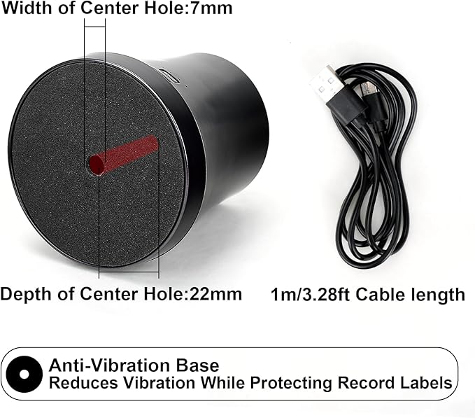 Record Weight Stabilizer with LED Ambient Lighting + 2-in-1 Vinyl Record Cleaning Kit
