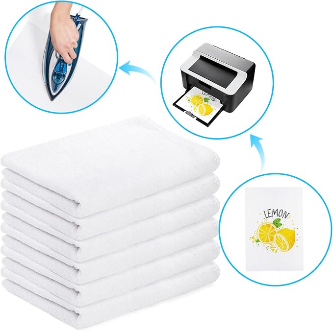 WUWEOT 15 Pack Sublimation Blank Towels, 16 x 24 Inch DIY Microfiber Kitchen Towel, White Soft Bathroom Towels, Easy to Clean Multi Purpose Dish Towel for Cleaning and Decoration