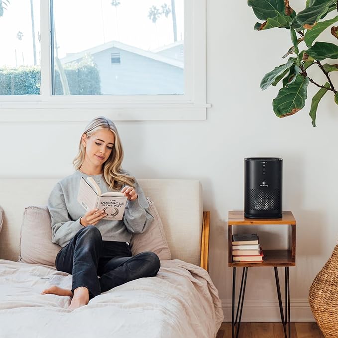 Medify MA-14 Air Purifier with True HEPA H13 Filter | 143 m² Coverage in 1hr for Allergens, Smoke, Wildfires, Dust, Odors, Pollen, Pet Dander | Quiet 99.9% Removal to 0.1 Microns | Black, 1-Pack