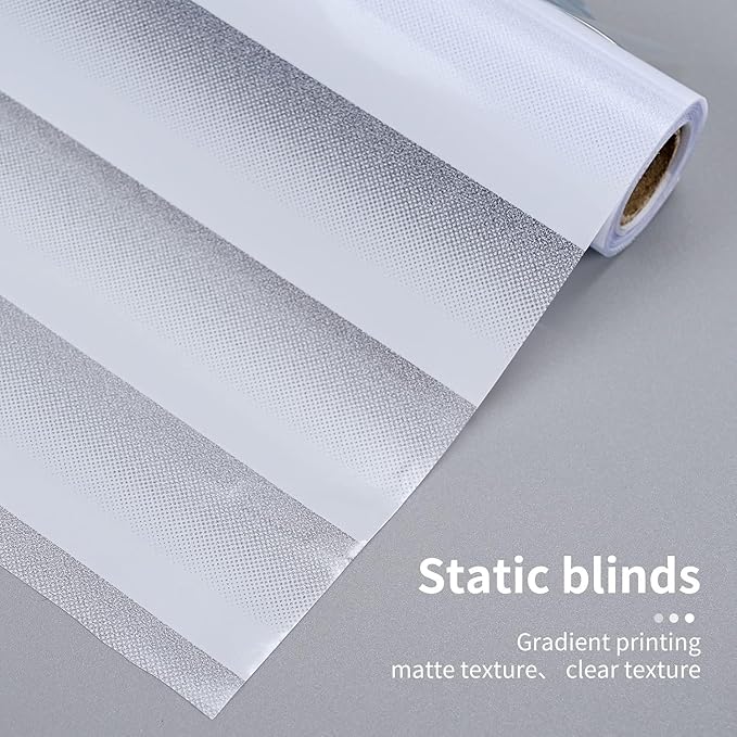 DERZGAO Window Privacy Film with Installation Tools, Static Cling, Anti UV, Heat Control, Ideal for Home Shower Office Glass Door (Blinds Pattern, 35.4X118.1Inch)